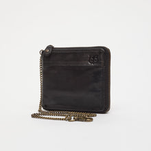 Upload the image to the Gallery viewer, BLACK WALLET | IN GENUINE LEATHER | WITH CHAIN | MAN