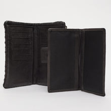 Upload the image to the Gallery viewer, BLACK WALLET | IN GENUINE LEATHER | BRAIDED | GREAT