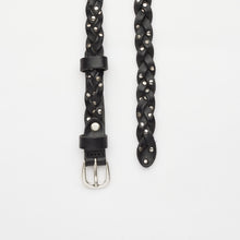 Upload the image to the Gallery viewer, CINTURA INTRECCIATA NERA CON BORCHIE | 3 FILI | ALTEZZA 1,50 CM