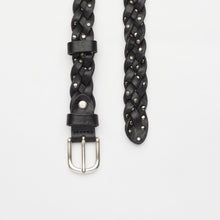 Upload the image to the Gallery viewer, CINTURA INTRECCIATA NERA CON BORCHIE | 4 FILI | ALTEZZA 2,50 CM