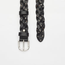 Upload the image to the Gallery viewer, CINTURA INTRECCIATA NERA CON BORCHIE | 4 FILI | ALTEZZA 3 CM