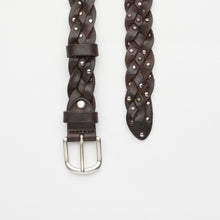 Upload the image to the Gallery viewer, CINTURA INTRECCIATA TESTA MORO CON BORCHIE | 4 FILI | ALTEZZA 3 CM