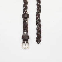 Carica l'immagine nel visualizzatore di Gallery, CINTURA INTRECCIATA TESTA MORO CON BORCHIE | 3 FILI | ALTEZZA 1,50 CM