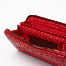 Upload the image to the Gallery viewer, RED WALLET | IN GENUINE LEATHER | BRAIDED | GREAT