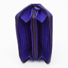 Upload the image to the Gallery viewer, BLUE WALLET | IN GENUINE LEATHER | BRAIDED | GREAT