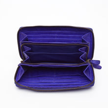 Upload the image to the Gallery viewer, BLUE WALLET | IN GENUINE LEATHER | BRAIDED | GREAT