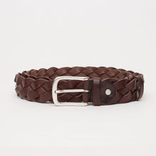 Upload the image to the Gallery viewer, DARK BROWN BRAIDED BELT | 4 WIRES | HEIGHT 3.50 CM