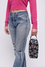 Upload the image to the Gallery viewer, FAUX LEATHER BEAUTY | BLACK WITH SKULLS