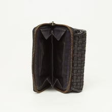 Upload the image to the Gallery viewer, BLACK WALLET | IN GENUINE LEATHER | BRAIDED | MEDIUM