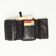 Upload the image to the Gallery viewer, BLACK WALLET | IN GENUINE LEATHER | BRAIDED | MEDIUM