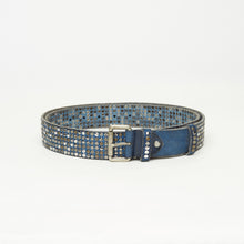 Upload the image to the Gallery viewer, BLUE STUDDED BELT | HEIGHT 4 CM | 6 ROWS OF MIXED STUDS