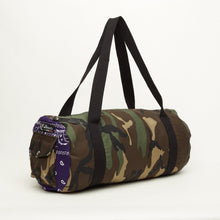 Carica l'immagine nel visualizzatore di Gallery, BORSONE MILITARE CON INSERTI BANDANA VIOLA | IN STOFFA |