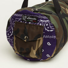 Carica l'immagine nel visualizzatore di Gallery, BORSONE MILITARE CON INSERTI BANDANA VIOLA | IN STOFFA |