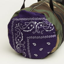 Carica l'immagine nel visualizzatore di Gallery, BORSONE MILITARE CON INSERTI BANDANA VIOLA | IN STOFFA |