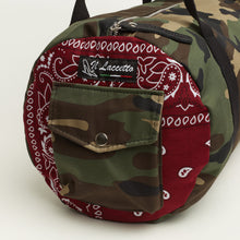 Carica l'immagine nel visualizzatore di Gallery, BORSONE MILITARE CON INSERTI BANDANA BORDEAUX | IN STOFFA |