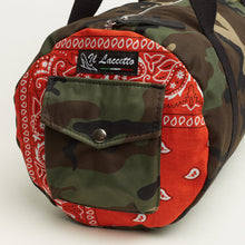 Carica l'immagine nel visualizzatore di Gallery, BORSONE MILITARE CON INSERTI BANDANA ARANCIO | IN STOFFA |