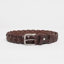 Upload the image to the Gallery viewer, DARK BROWN BRAIDED BELT | 4 WIRES | HEIGHT 3 CM