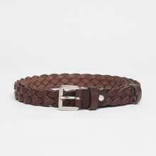Upload the image to the Gallery viewer, DARK BROWN BRAIDED BELT | 4 WIRES | HEIGHT 2.50 CM