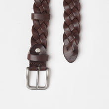 Upload the image to the Gallery viewer, DARK BROWN BRAIDED BELT | 4 WIRES | HEIGHT 3 CM