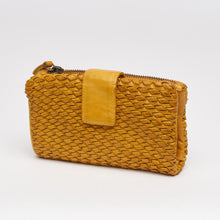 Upload the image to the Gallery viewer, YELLOW WALLET | IN GENUINE LEATHER | BRAIDED | GREAT