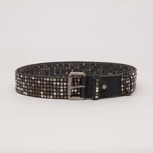 Upload the image to the Gallery viewer, BLACK STUDDED BELT | HEIGHT 4.00 CM | 6 ROWS OF MIXED STUDS