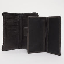 Upload the image to the Gallery viewer, BLACK WALLET | IN GENUINE LEATHER | BRAIDED | GREAT
