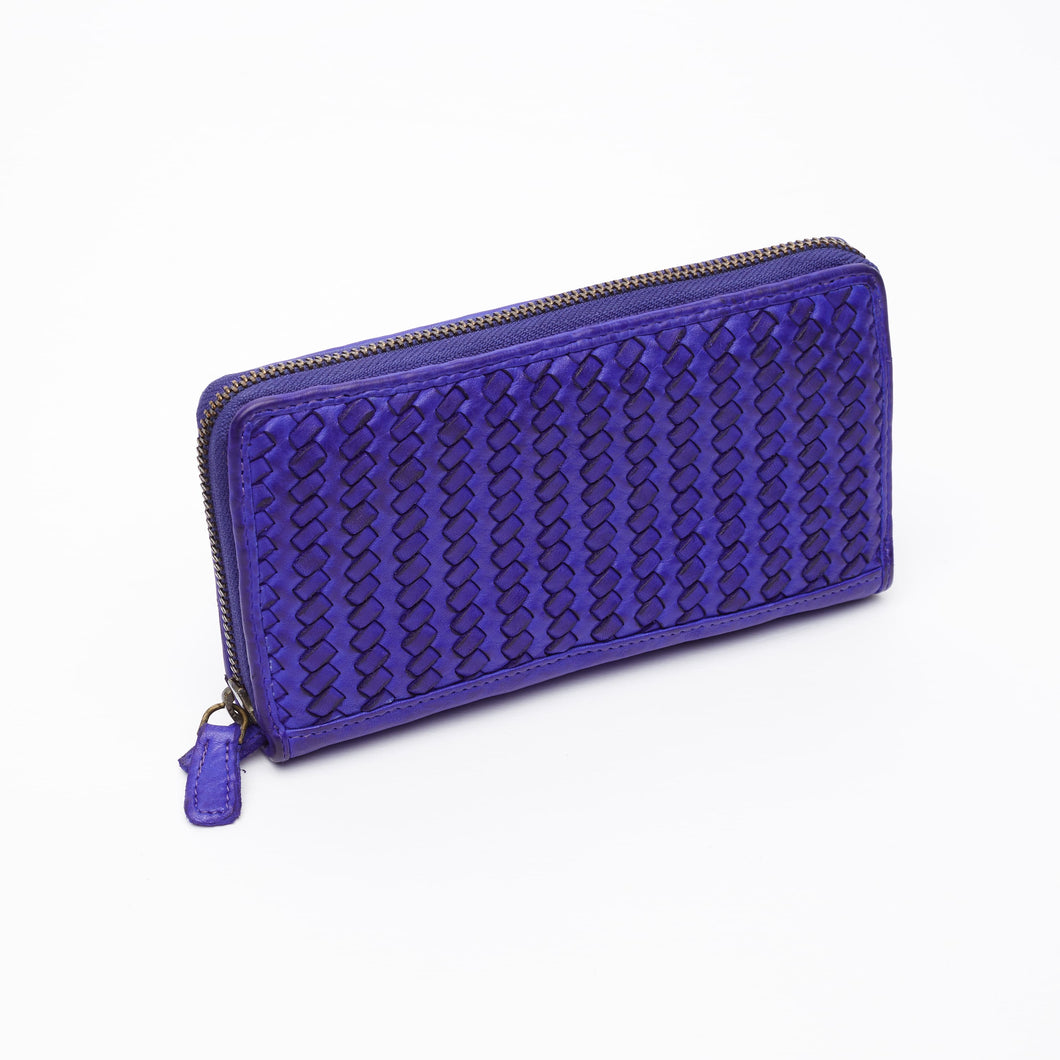 BLUE WALLET | IN GENUINE LEATHER | BRAIDED | GREAT
