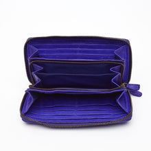Upload the image to the Gallery viewer, BLUE WALLET | IN GENUINE LEATHER | BRAIDED | GREAT
