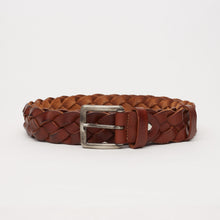 Upload the image to the Gallery viewer, BRAIDED LEATHER BELT | 4 WIRES | HEIGHT 3.50 CM
