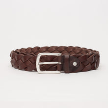 Upload the image to the Gallery viewer, DARK BROWN BRAIDED BELT | 4 WIRES | HEIGHT 3.50 CM
