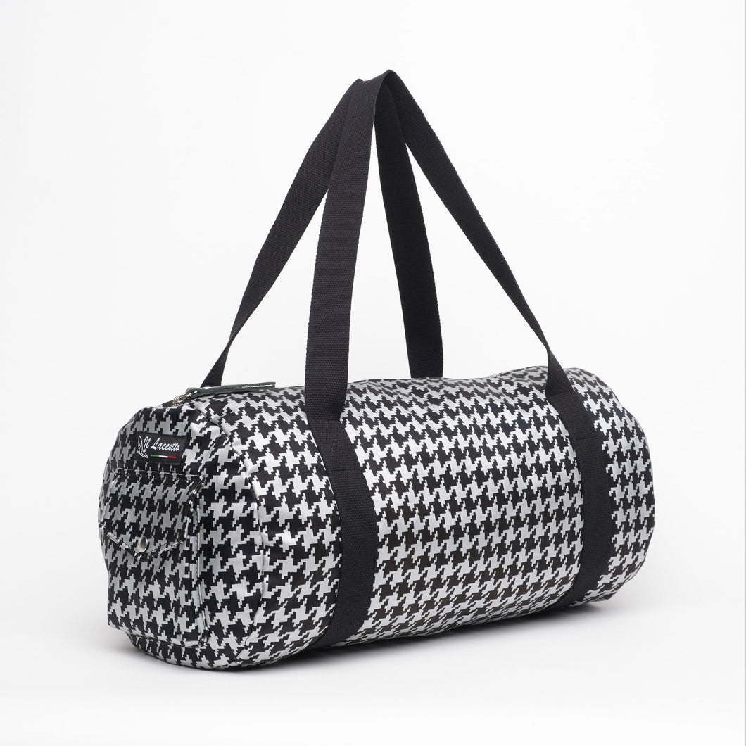BLACK AND SILVER BAG | IN FAUX LEATHER