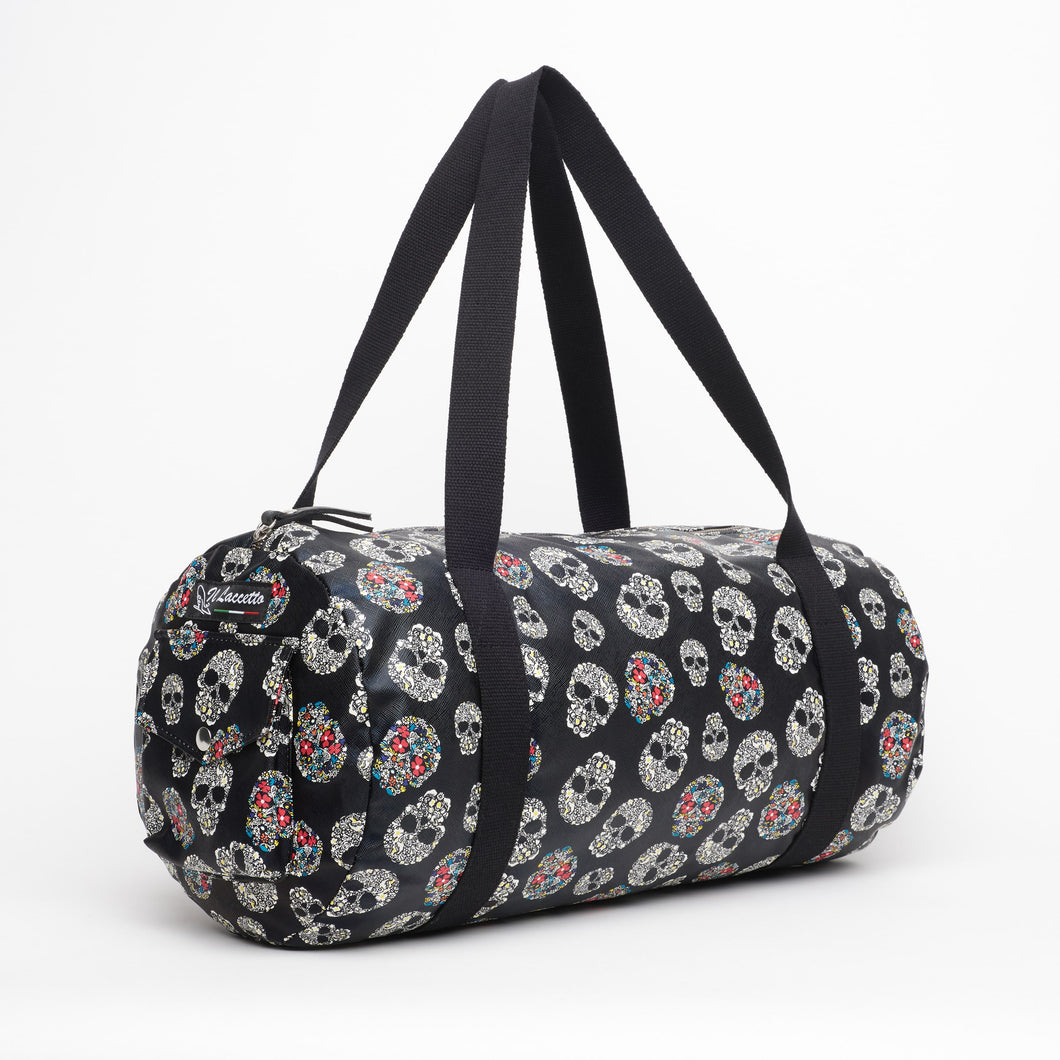 BLACK BAG WITH SKULLS | IN FAUX LEATHER