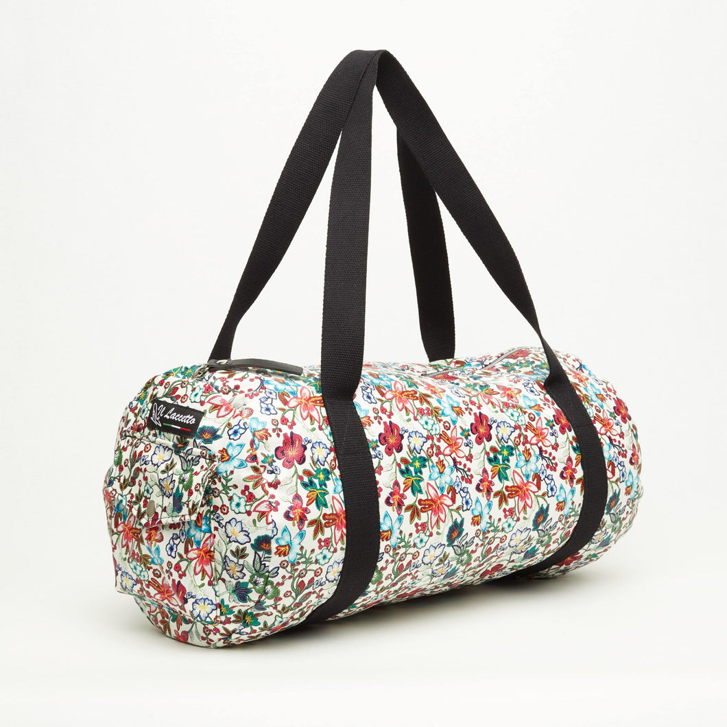 WHITE ECO-LEATHER BAG | FLORAL