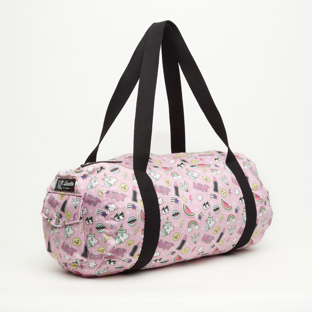 CLOTH BAG | PINK WITH STICKERS