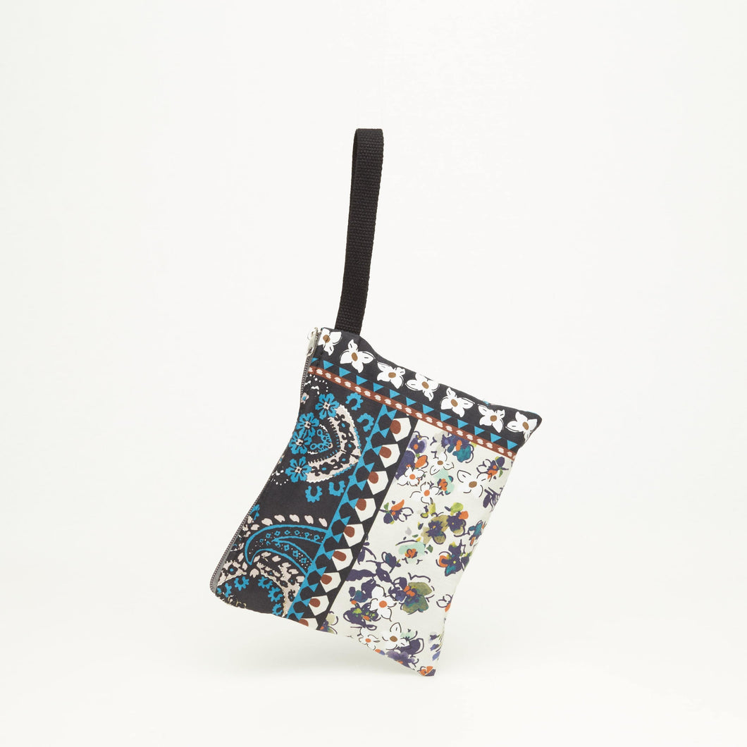 CLUTCH WITH CLOTH HANDLE | ETHNIC SUBDIVIDED