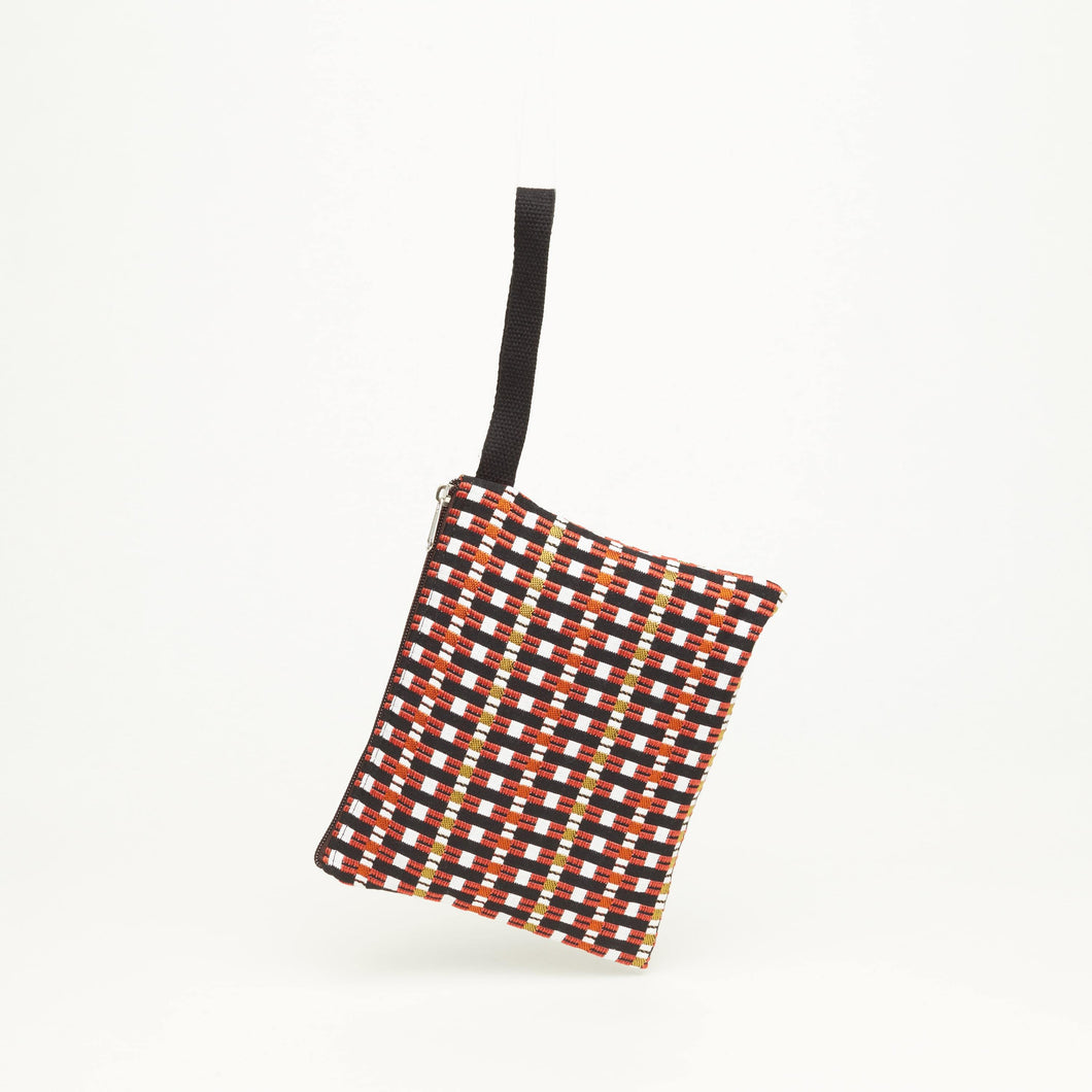 CLUTCH WITH CLOTH HANDLE | SQUARES
