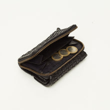 Upload the image to the Gallery viewer, BLUE WALLET | IN GENUINE LEATHER | BRAIDED | MEDIUM
