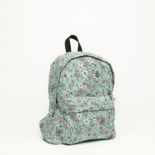Upload the image to the Gallery viewer, CLOTH BACKPACK | TURQUOISE WITH WHITE FLOWERS
