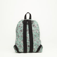 Upload the image to the Gallery viewer, CLOTH BACKPACK | TURQUOISE WITH WHITE FLOWERS
