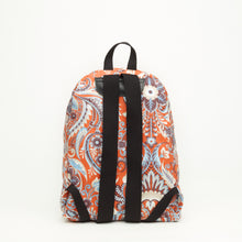 Upload the image to the Gallery viewer, CLOTH BACKPACK | ORANGE WITH TURQUOISE FLOWERS

