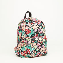 Upload the image to the Gallery viewer, CLOTH BACKPACK | BLACK WITH COLORFUL FLOWERS
