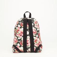 Upload the image to the Gallery viewer, CLOTH BACKPACK | BLACK WITH PINK FLOWERS
