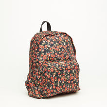Upload the image to the Gallery viewer, CLOTH BACKPACK | BLACK WITH RED ROSES
