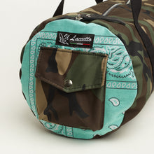 Upload the image to the Gallery viewer, MILITARY BAG WITH TURQUOISE BANDANA INSERTS | IN CLOTH |
