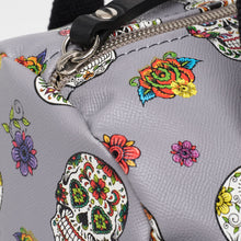 Upload the image to the Gallery viewer, GRAY TOP CASE WITH SKULLS | IN FAUX LEATHER
