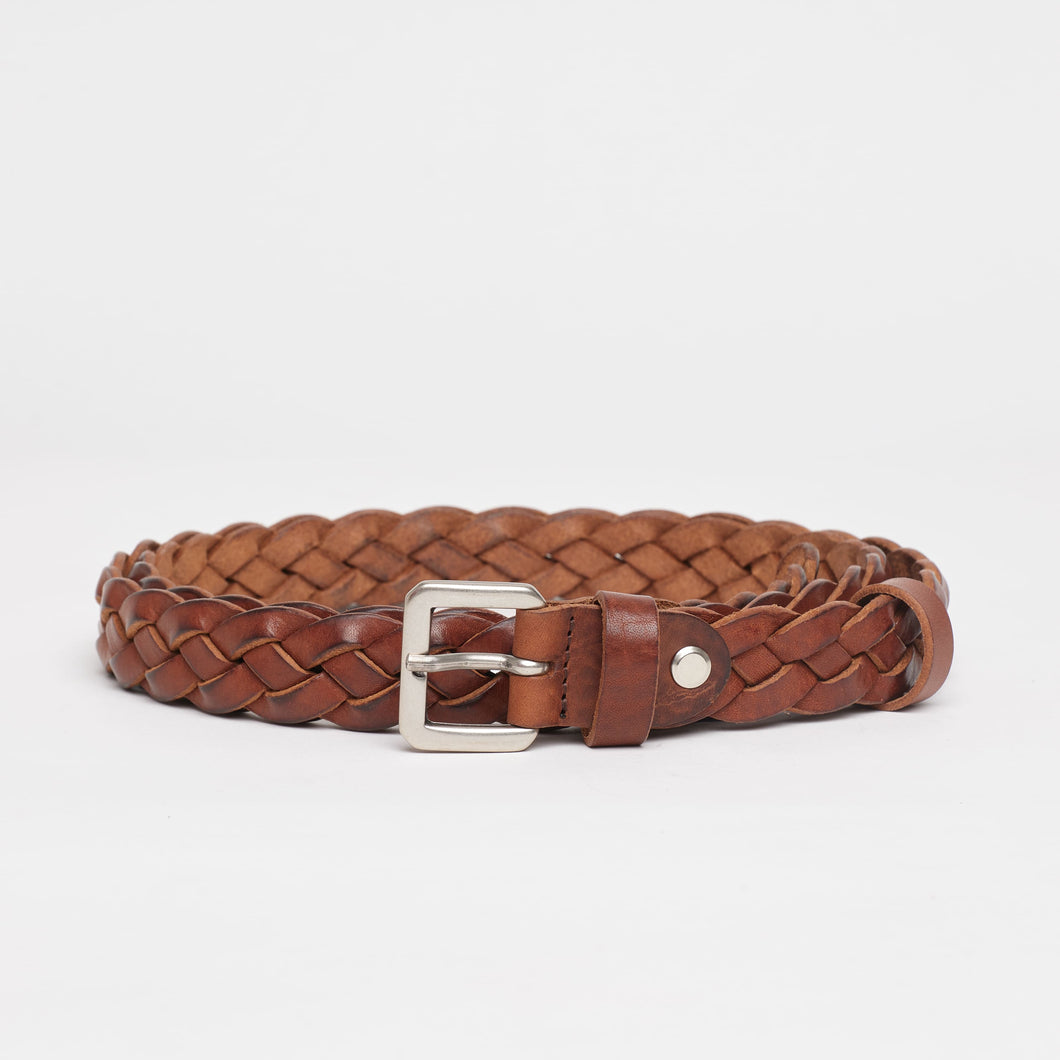 BRAIDED LEATHER BELT | 4 WIRES | HEIGHT 2.50 CM