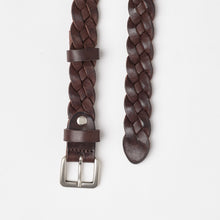 Upload the image to the Gallery viewer, DARK BROWN BRAIDED BELT | 4 WIRES | HEIGHT 2.50 CM
