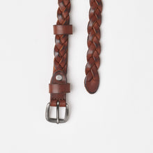 Upload the image to the Gallery viewer, BRAIDED LEATHER BELT | 3 WIRES | HEIGHT 1.50 CM

