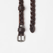 Upload the image to the Gallery viewer, DARK BROWN BRAIDED BELT | 3 WIRES | HEIGHT 1.50 CM
