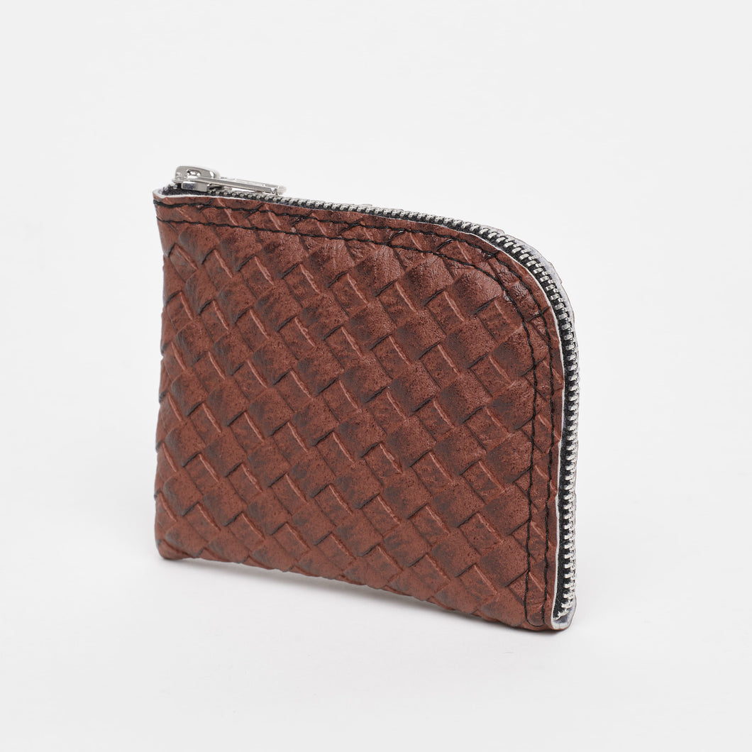 BROWN WALLET | IN WOVEN FAUX LEATHER